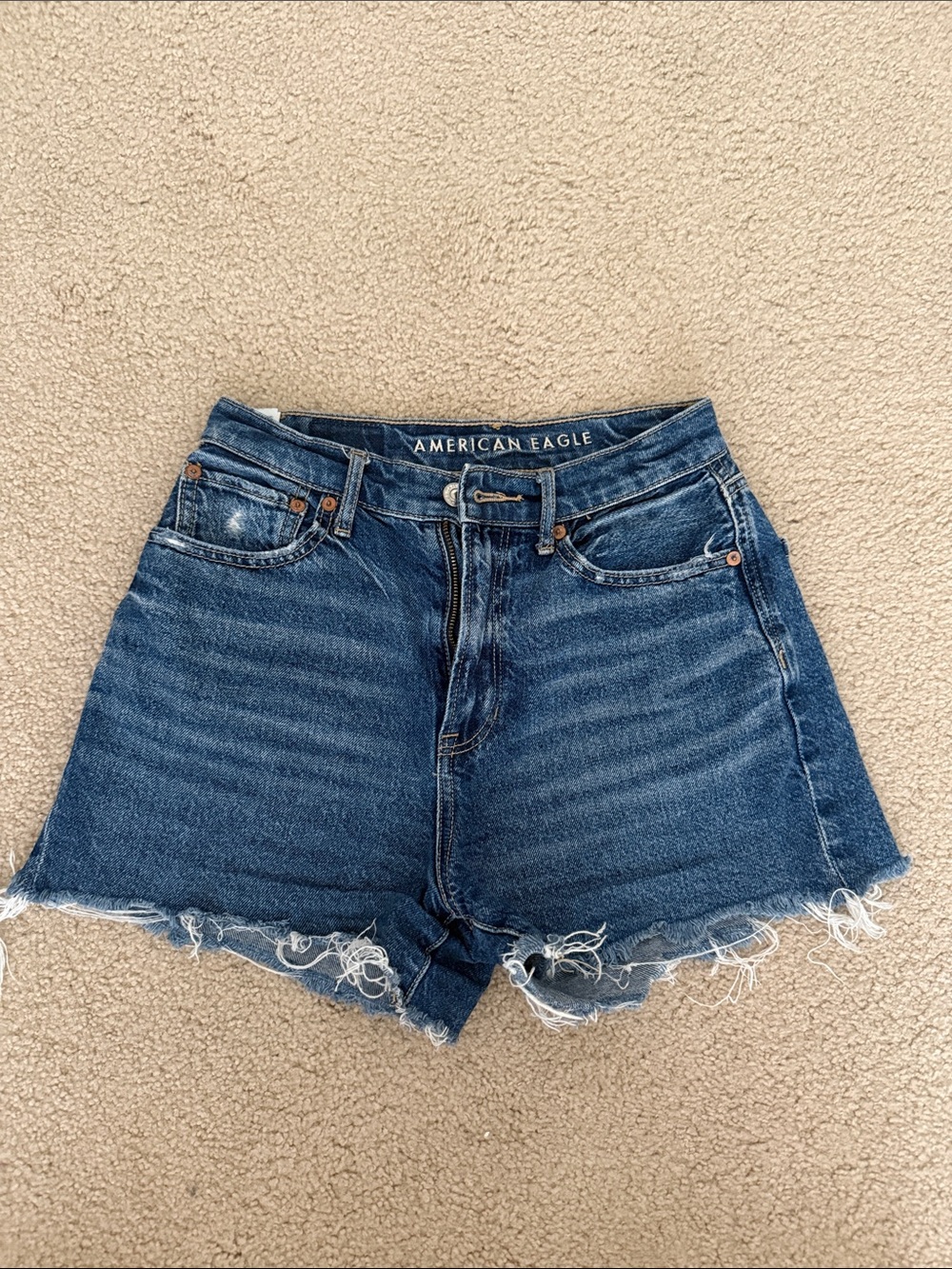 American Eagle Outfitters High-Rise Denim Cutoff Shorts - Blue - Picture 2 of 2